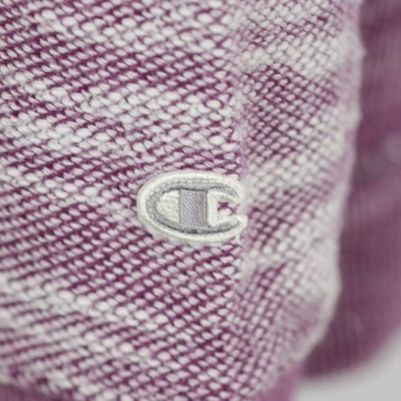 Champion Women's Medium Purple White Cotton Scoop Neck Raglan Sleeve Sweatshirt - Picture 5 of 9